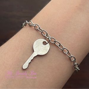 Silver Key Charm Bracelet